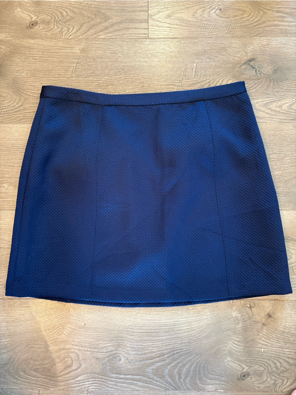 Draper James Navy Textured A-Line Skirt